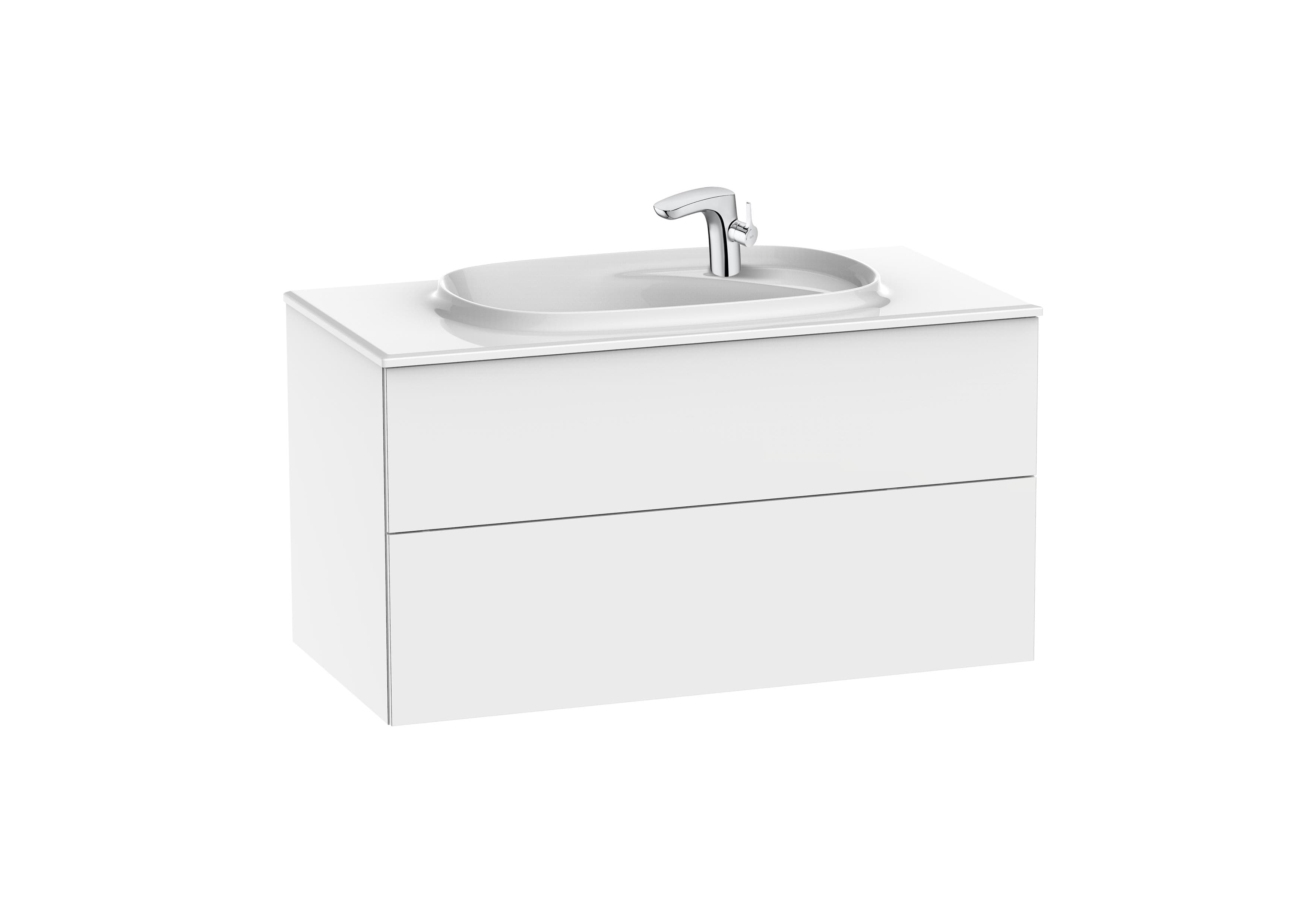 Sanitaire Meubles Salle de bain BEYOND A851358402 Unik ( ensemble meuble 2 tiroirs et lavabo ) Roca 2 - Mirage ceramica