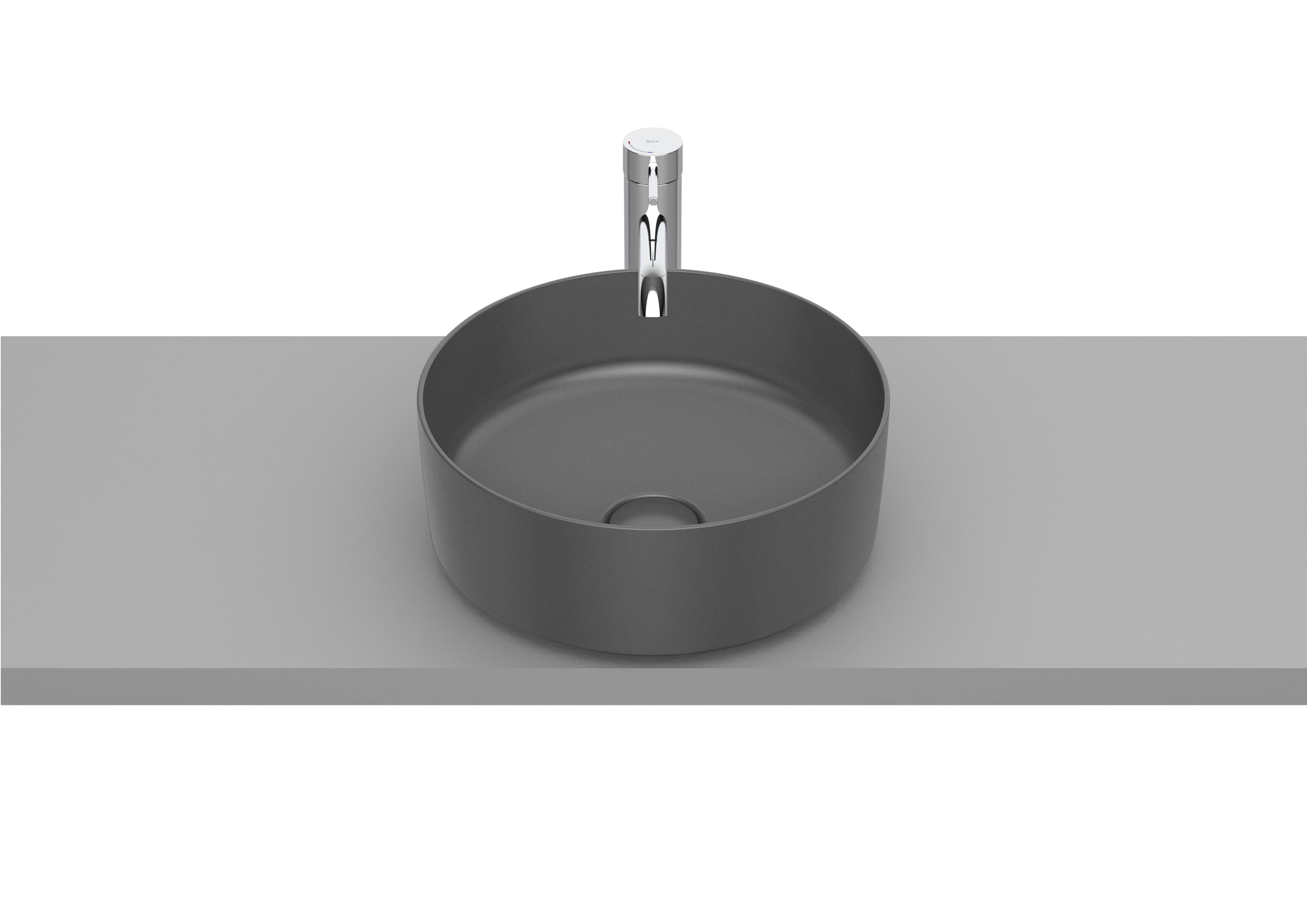 Sanitaire Lavabos INSPIRA A327523000 Vasque à poser Round en FINECERAMIC® avec bonde de vidage en céramique. Sans trop-plein. Roca 4 - Mirage ceramica