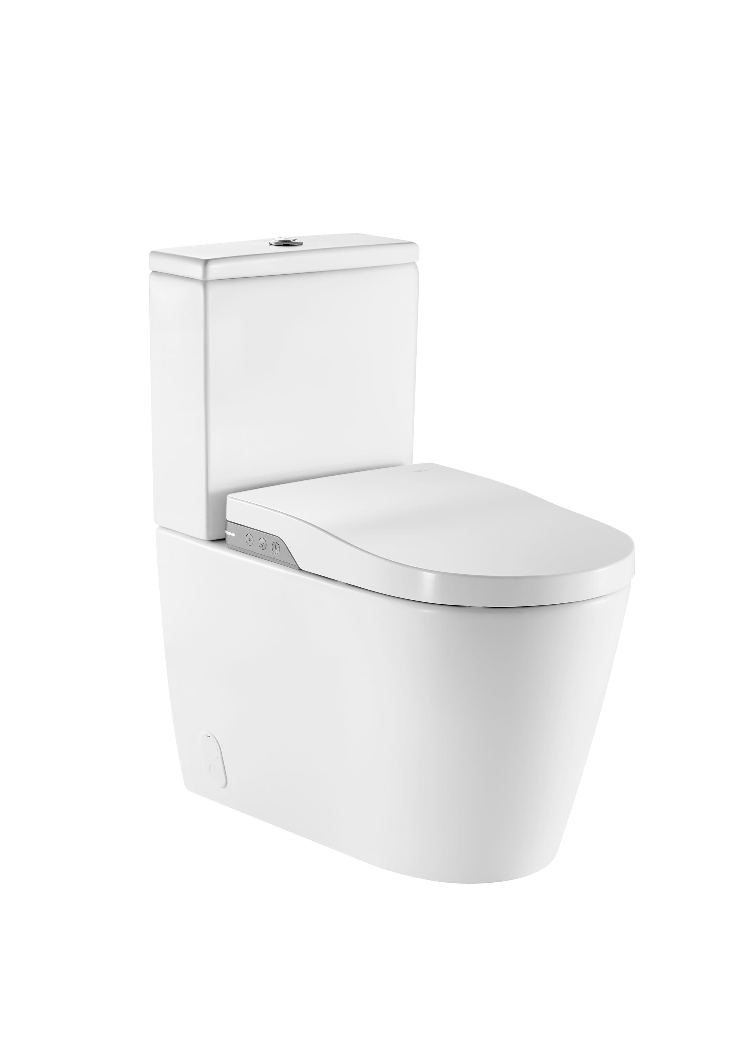 Sanitaire WC INSPIRA A80306L001 In-Wash - WC lavant au sol Rimless à évacuation duale adossé au mur. Inclus cuvette, réservoir, siège et abattant. Nécessite une alimentation électrique. Roca 1 - Mirage ceramica