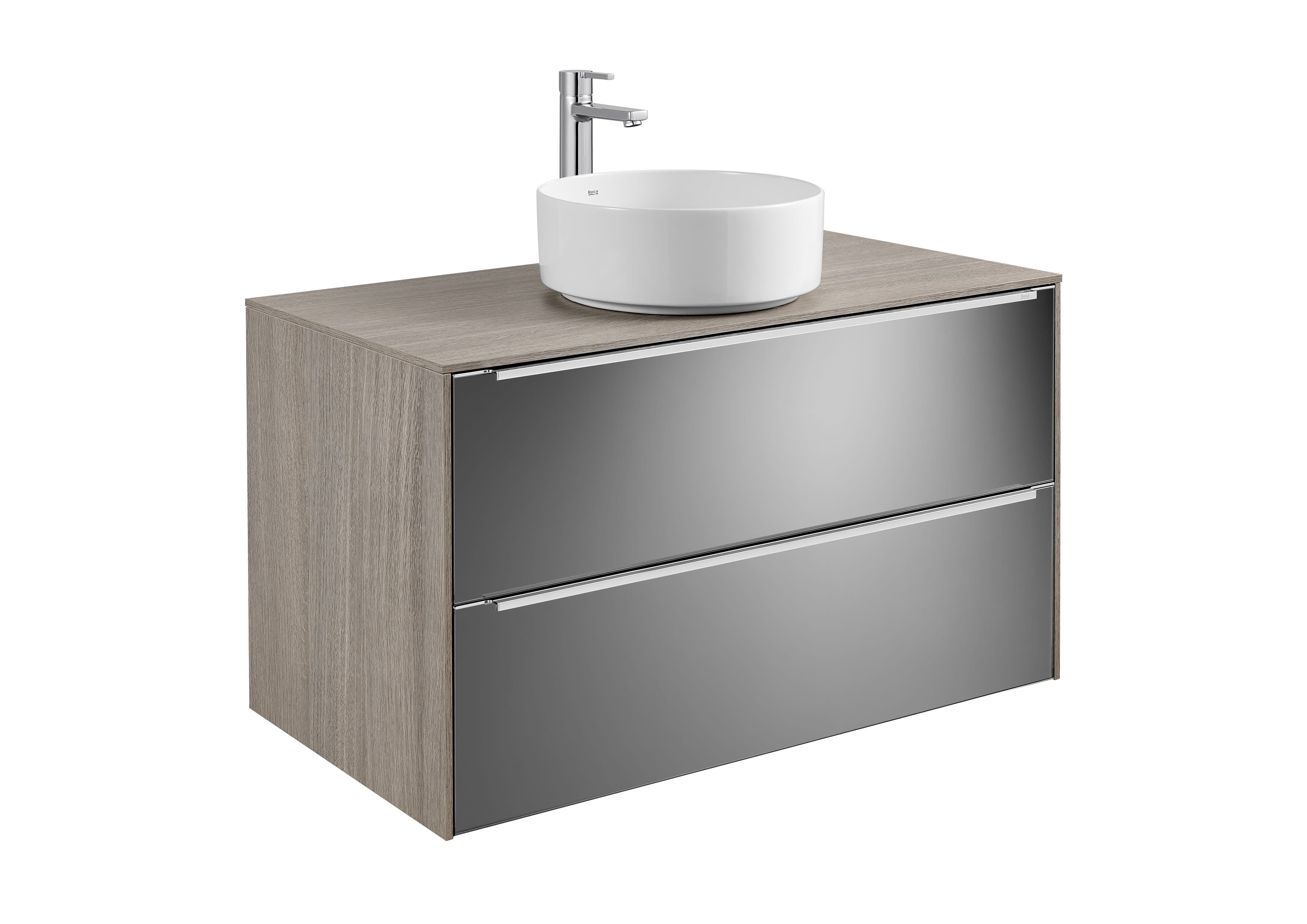 Sanitaire Meubles Salle de bain INSPIRA A851081402 Meuble 2 tiroirs avec plan pour vasque à poser Roca 7 - Mirage ceramica