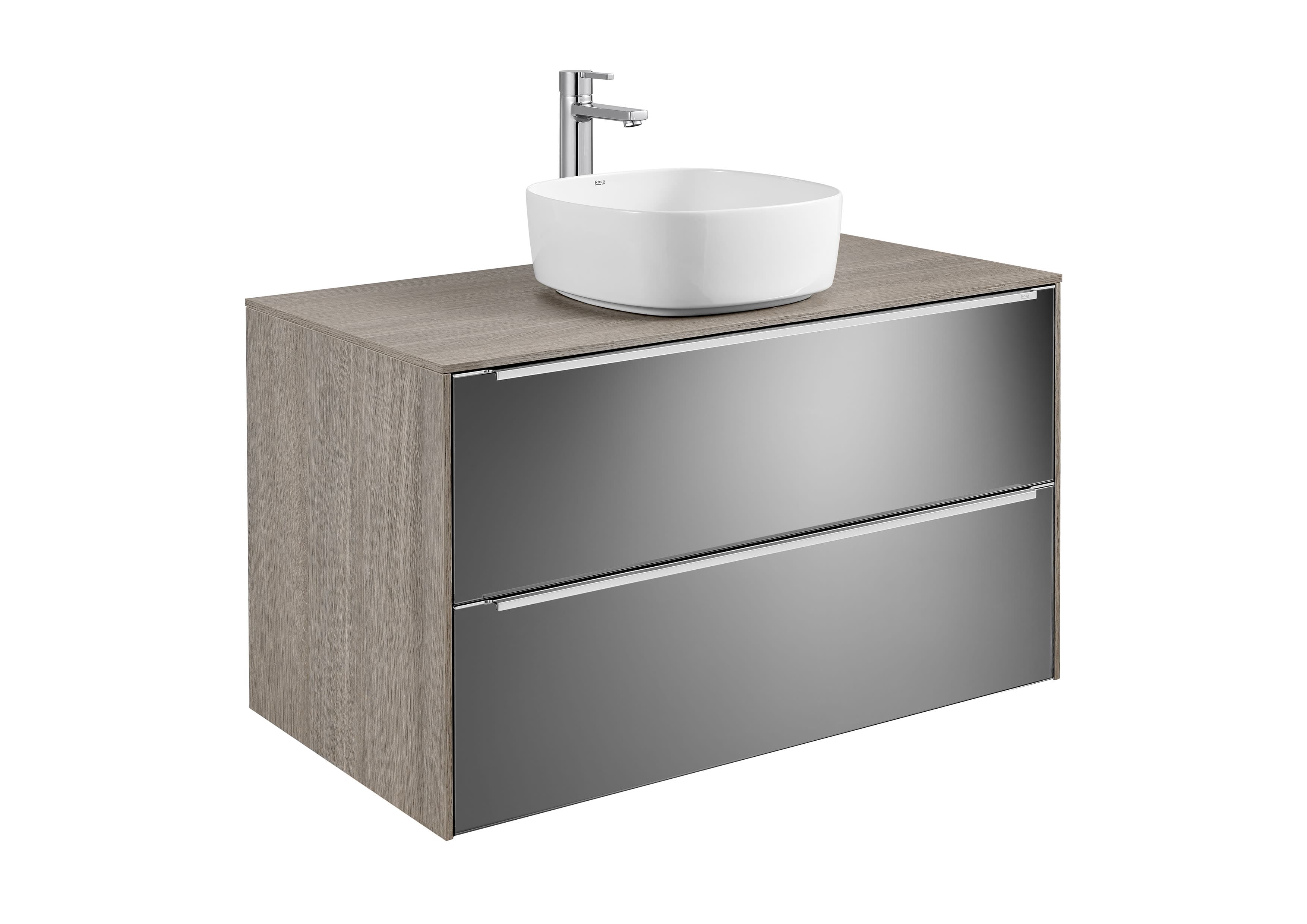 Sanitaire Meubles Salle de bain INSPIRA A851081402 Meuble 2 tiroirs avec plan pour vasque à poser Roca 6 - Mirage ceramica