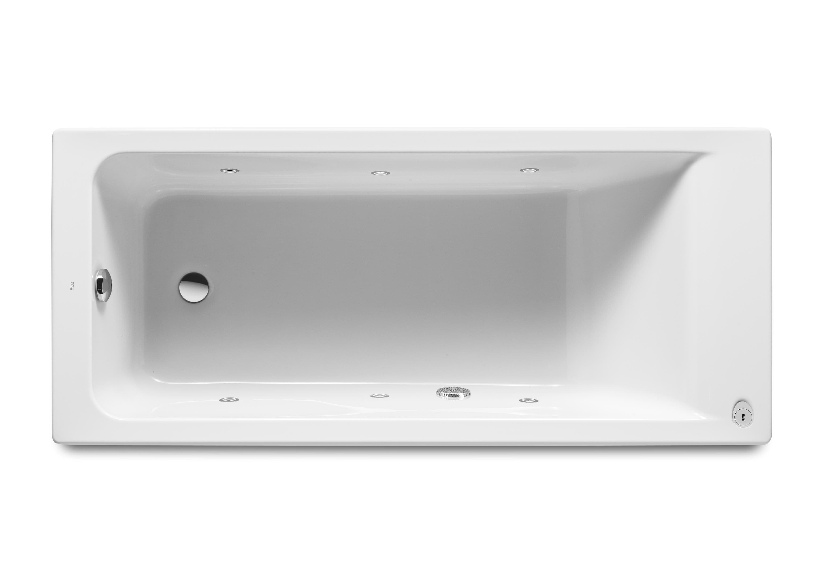 Sanitaire Baignoires EASY A248155001 Baignoire acrylique rectangulaire avec système de balnéo Tonic livrée avec pieds réglables Roca 1 - Mirage ceramica